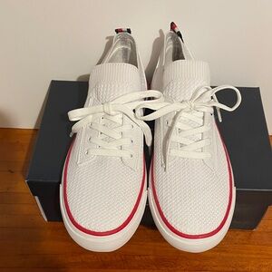 Tommy Hilfiger White and Red Sneakers